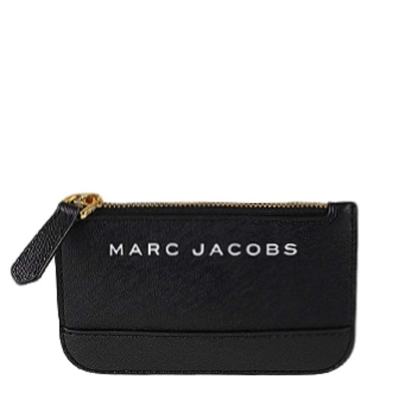 Marc Jacobs Branded Saffiano Coin Pouch In Black - Picture 1 of 5